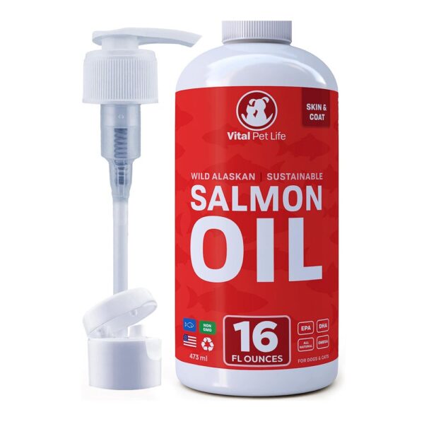 Salmon Oil for Dogs & Cats (16oz) - Fish Oil Omega 3